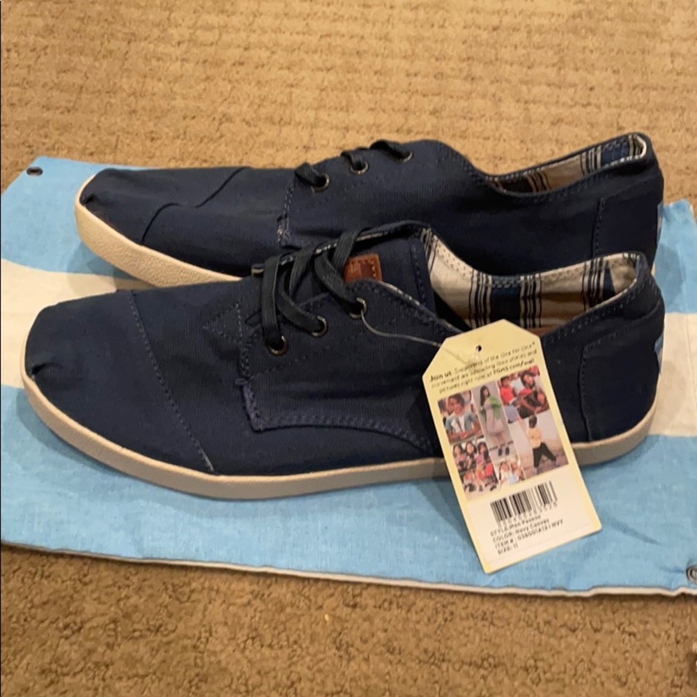 Toms paseos navy blue shoes men’s 11